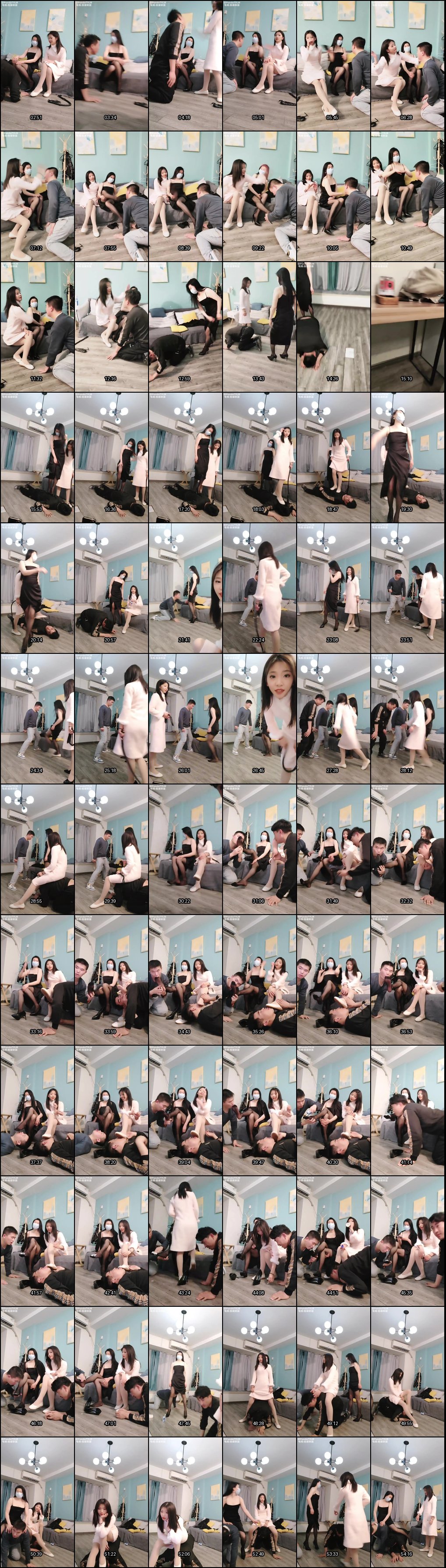 空姐闺蜜双人调教狂欢：钻胯踢裆舔脚虐狗奴