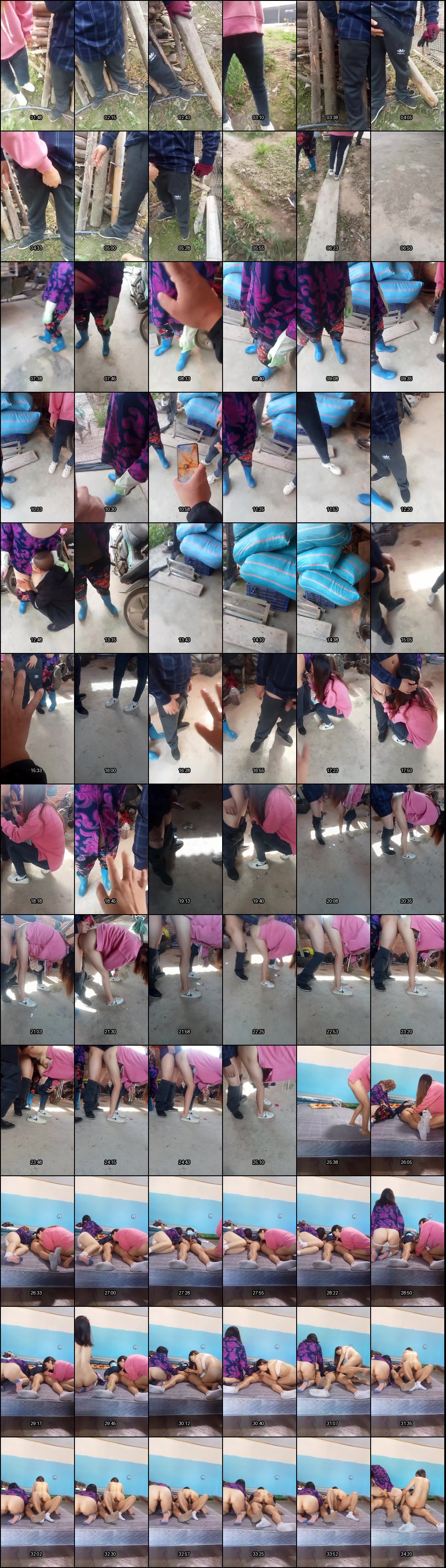 户外勾引农民夫妻！少妇拖拉机旁脱裤口交，大哥老婆推臀助阵4P大战