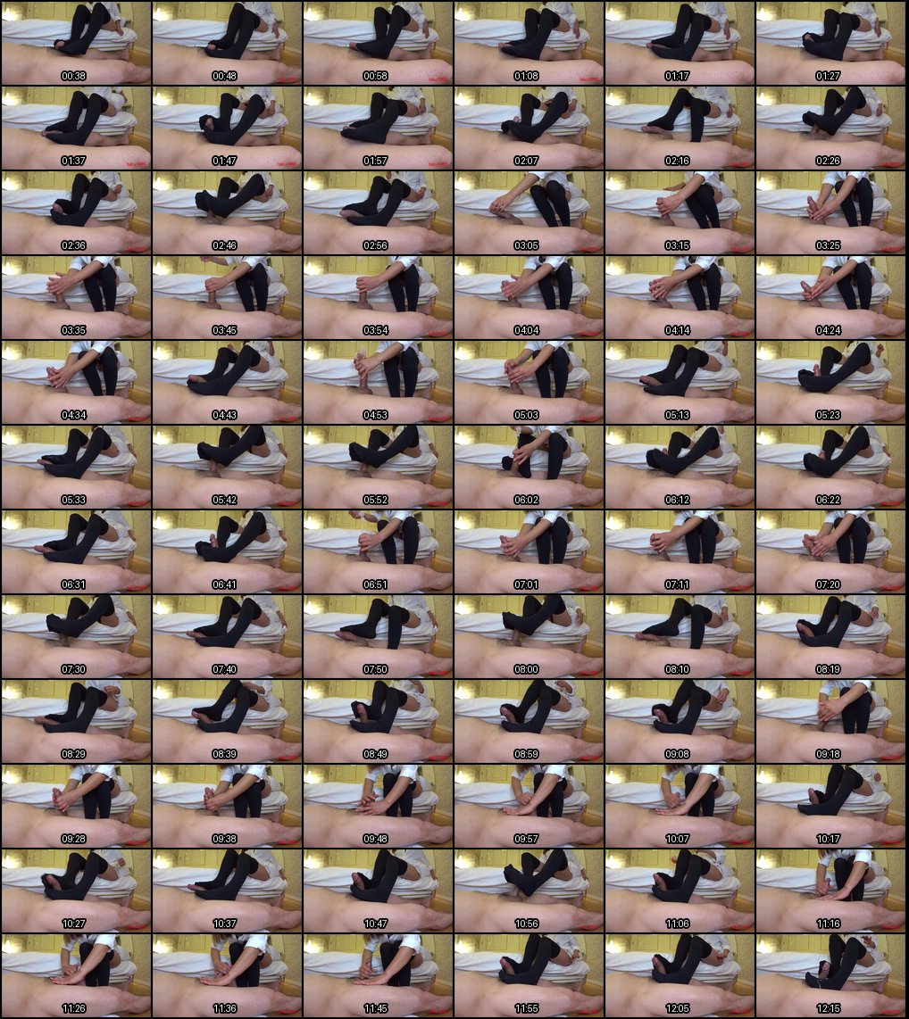 #taku1995 小姐姐穿着日系微厚黑色蝴蝶结过膝袜帮我足交