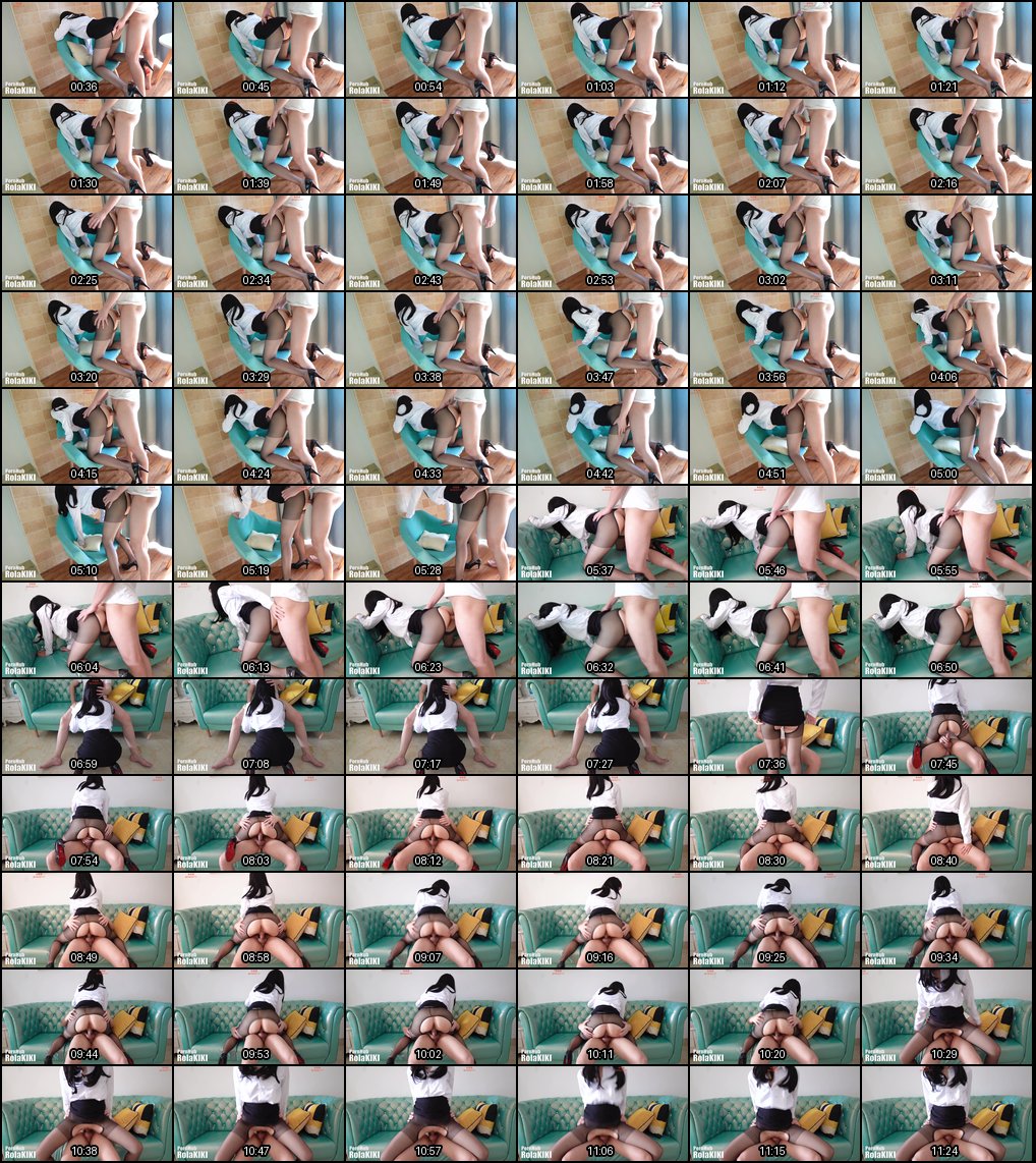 极品萝莉黑丝OL制服开裆丝袜：沙发后入观音坐莲内射高潮