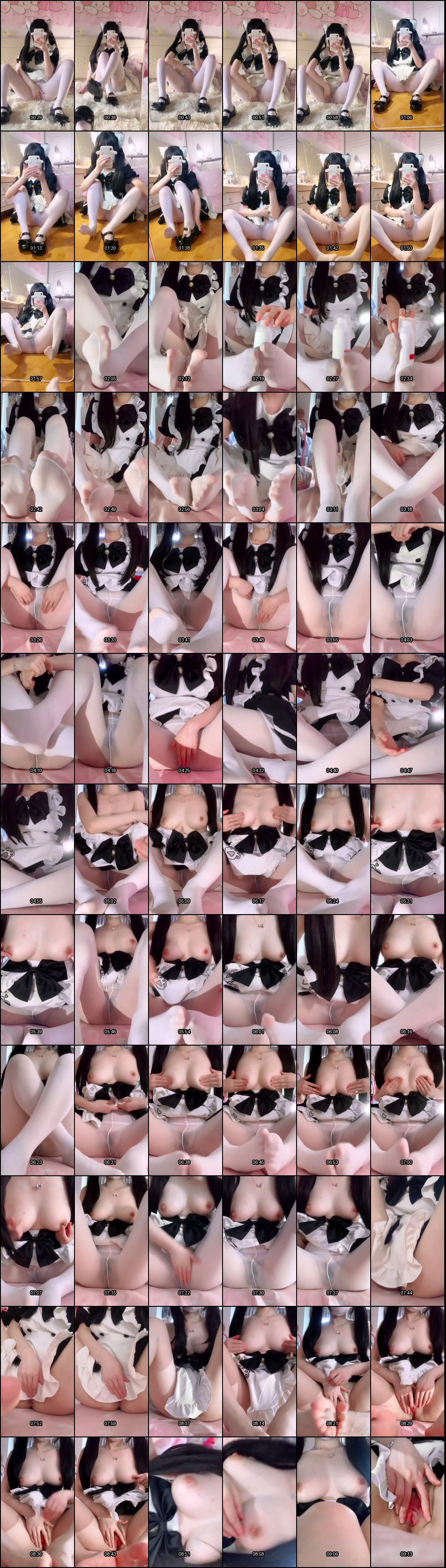 极品萝莉女仆白丝自慰秀：对镜粉嫩小穴，身材完美诱惑