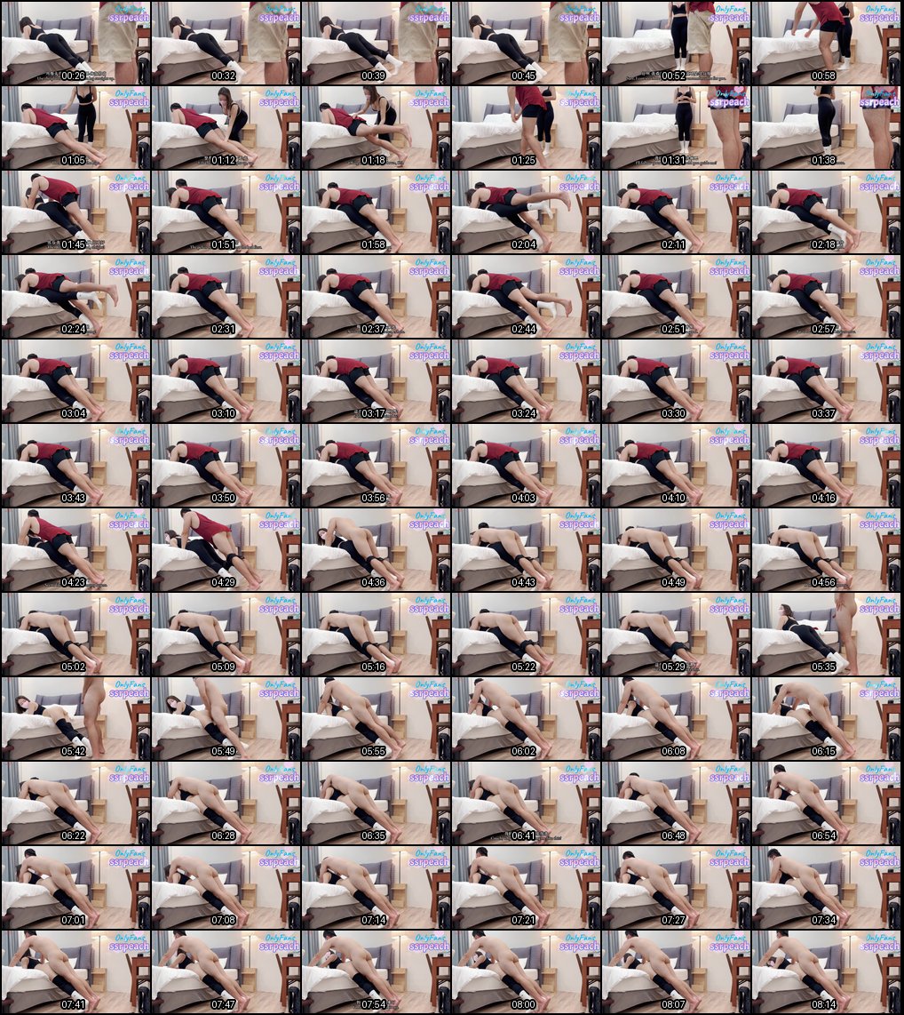 瑜伽课半途失控！白虎少女教练隔裤猛操，精液从小穴溢出