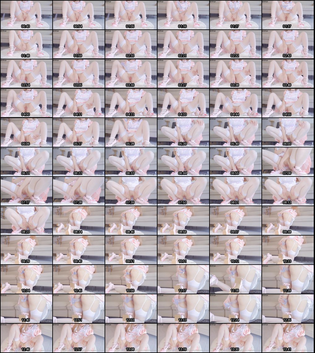 米胡桃7月新作：粉色女仆装白虎萝莉自慰高潮，极品名器水晶假屌诱惑