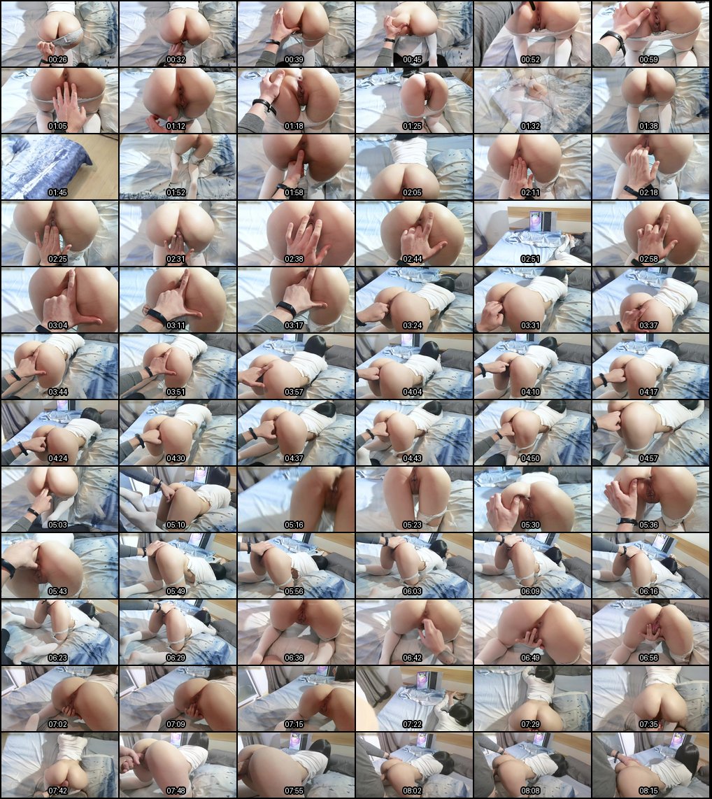 小萝莉撅臀求调教：螺旋阴唇被主人玩弄，后入猛撞子宫内射白浆