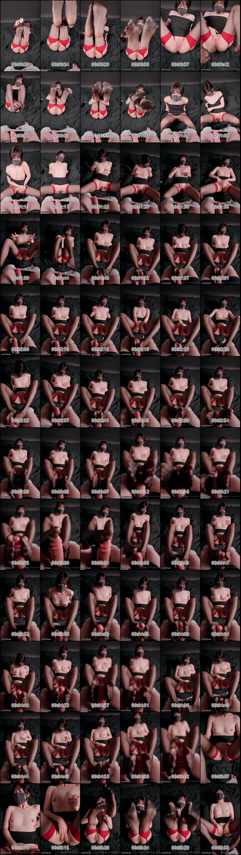 玩偶姐姐OnlyFans三月最新会员私信短片_紧身裙黑丝长腿诱惑与红边抹油足交