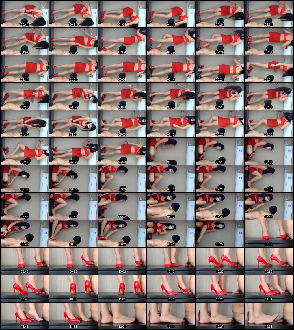 北京琪琪女王肉丝红高跟踩踏足交丝足调教诱惑合集_20V