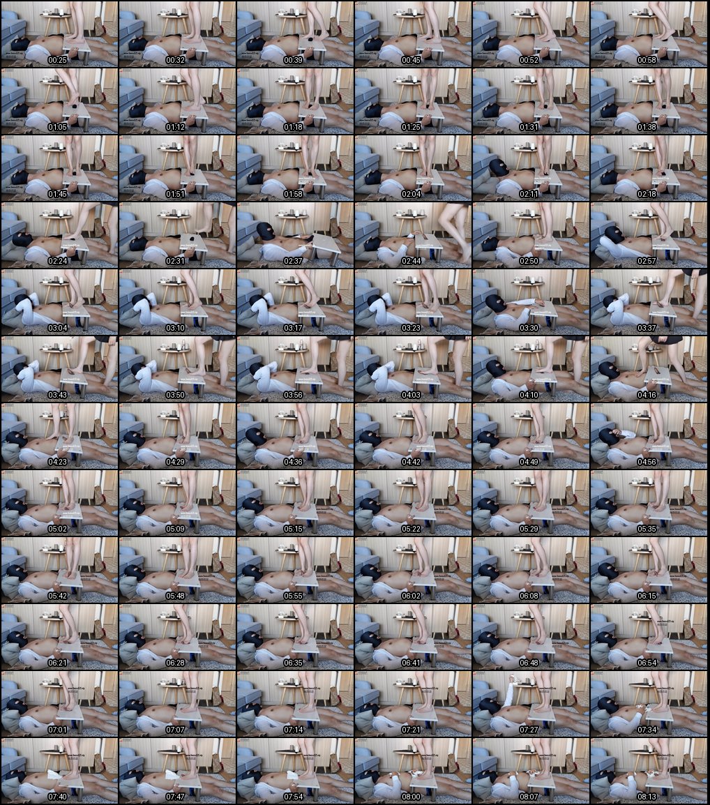 karenco裸足小白鞋肉丝踩踏足交，站着鞋射高潮诱惑