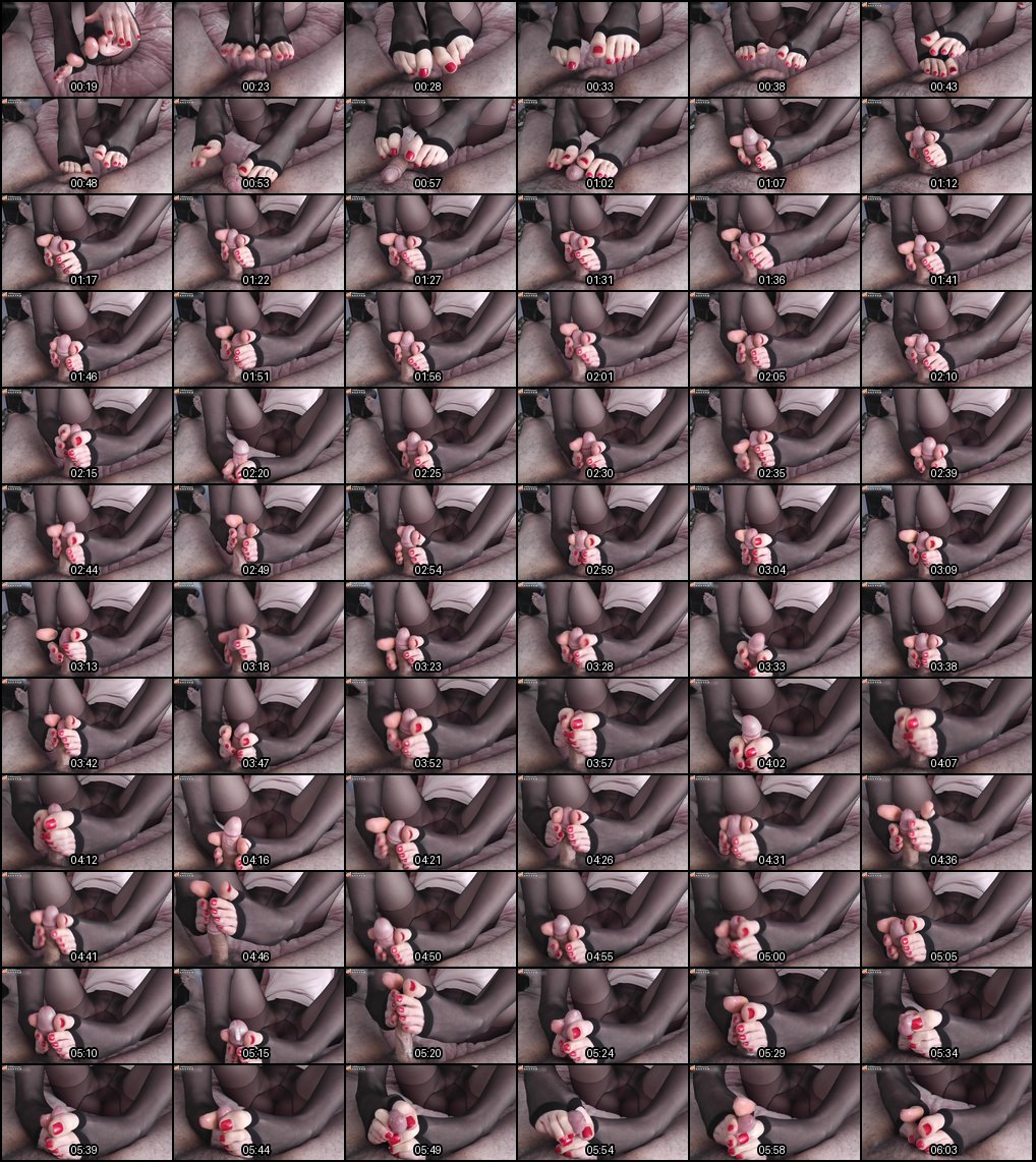 红色指甲裸足诱惑：丝足恋足脚夹射高潮！