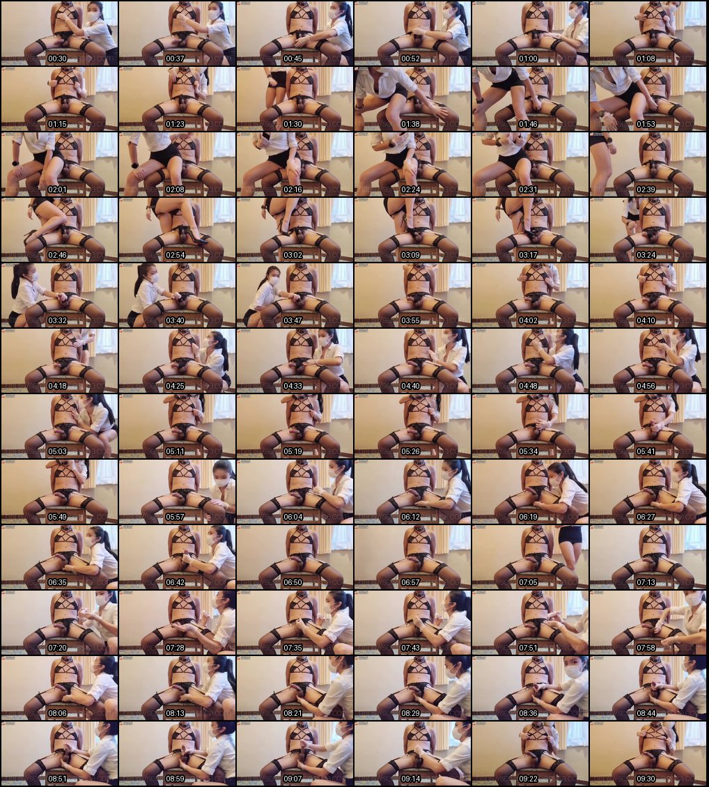 高冷御姐丝足捆绑榨精调教：在线训练男M，边缘控制不许射！