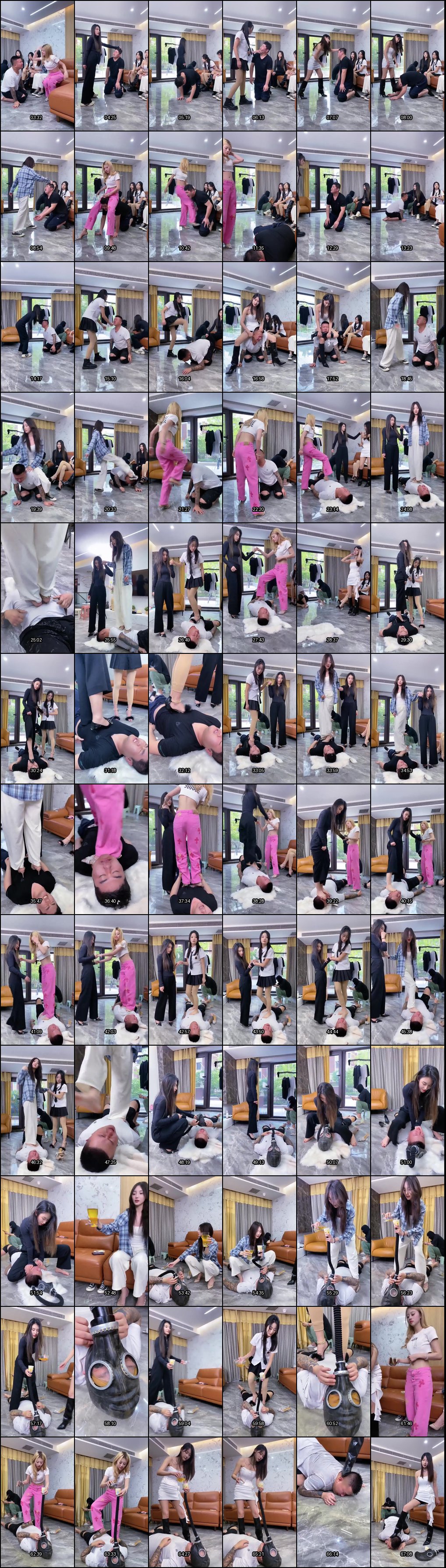 五位丝袜女王轮番调教贱狗！强制舔脚深喉踩踏骑乘极致SM