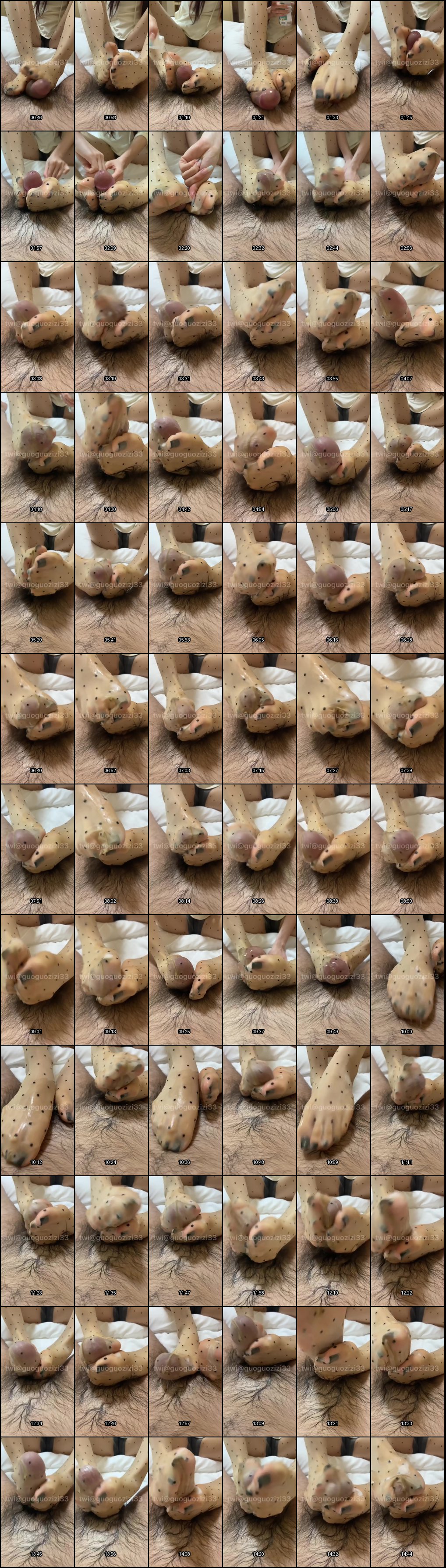 果子足控小姐姐诱惑足交：波点油亮丝袜套玩射精后嫩足再战双重高潮！推特脚艺人71V合集