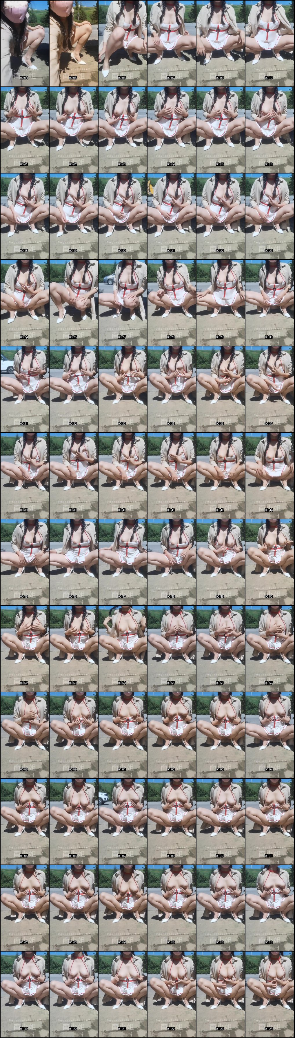 推特网红南小姐人形母狗户外露奶自慰尿尿 厕所吃厕纸垃圾桶吞用过避孕套精液