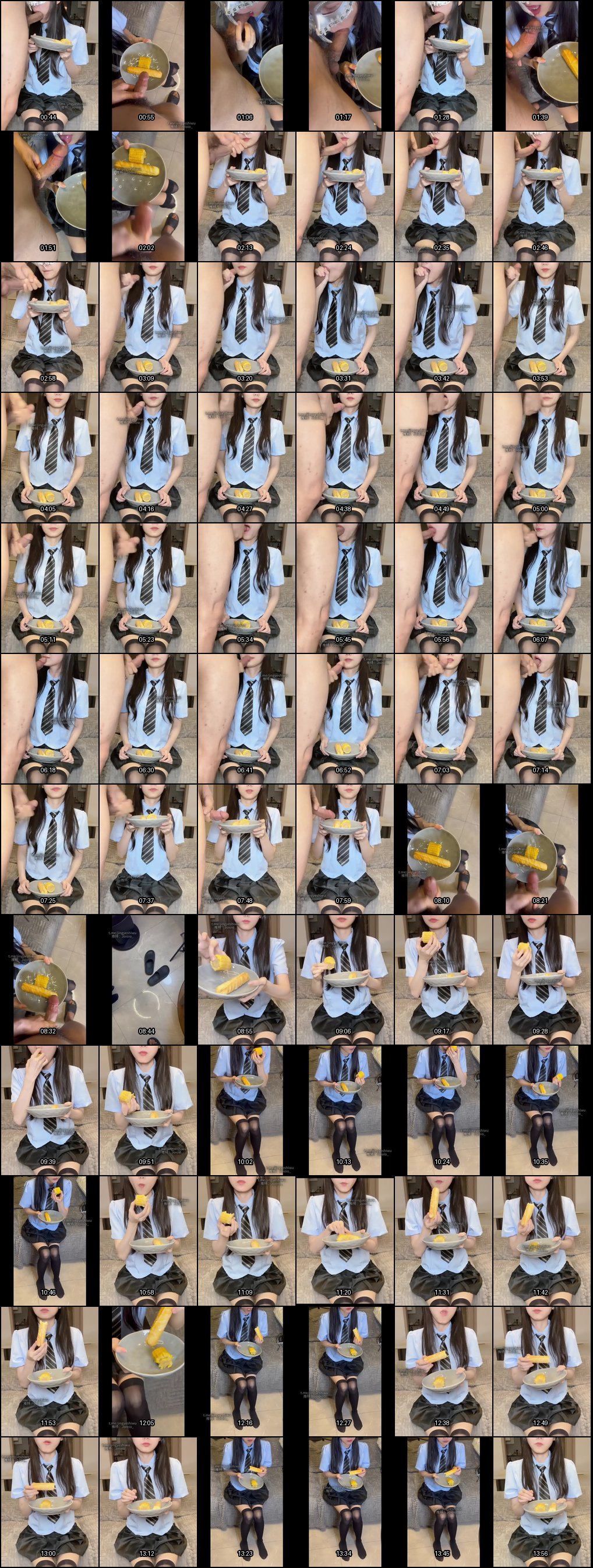 JK制服少女口交取精，玉米面包独特玩法