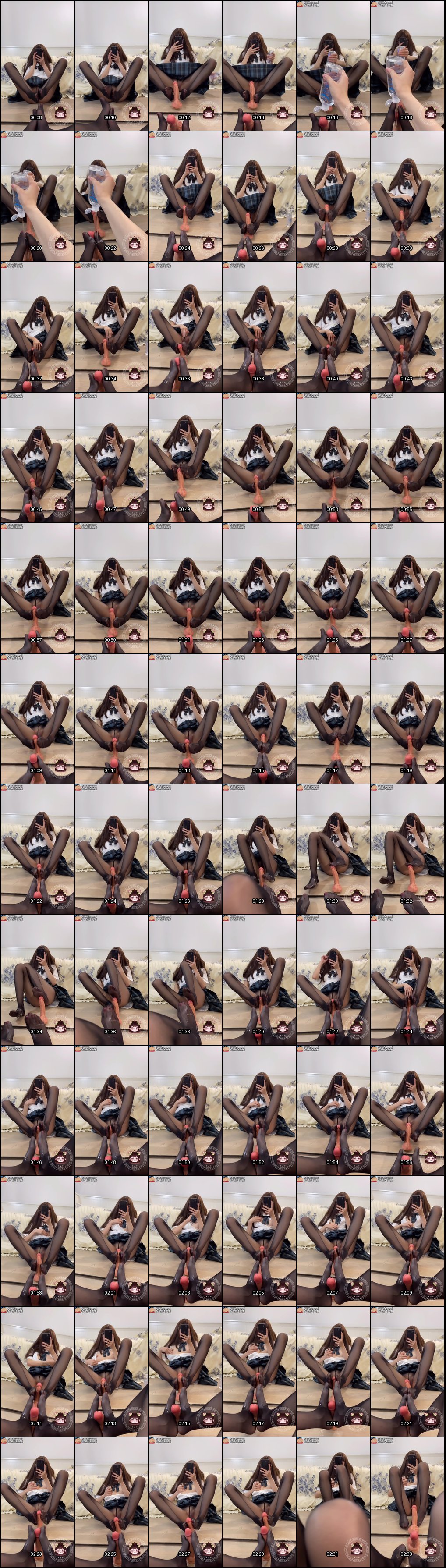 黑丝JK仙仙桃单人诱惑：润滑假阳具模拟足交玩法