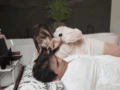 千鹤采耳肉丝包臀裙白色印花上衣诱惑热舞