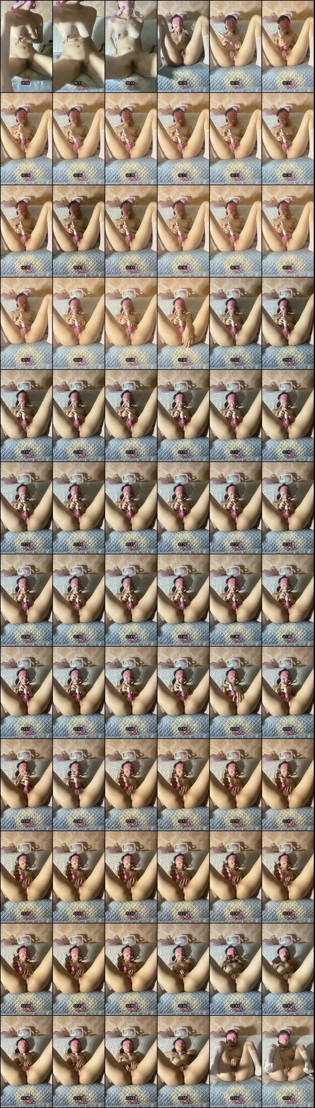 眼镜C杯学生妹反差母狗自慰私拍！各种制服道具玩穴高潮