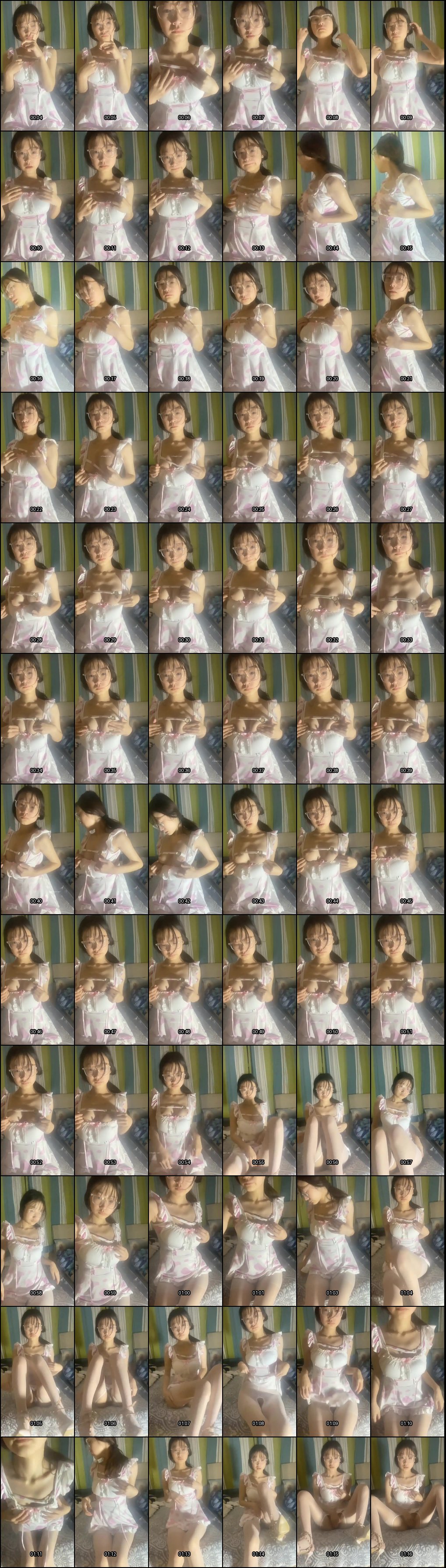 眼镜C杯苗条学生妹反差母狗自慰，各种制服道具玩穴高潮私拍