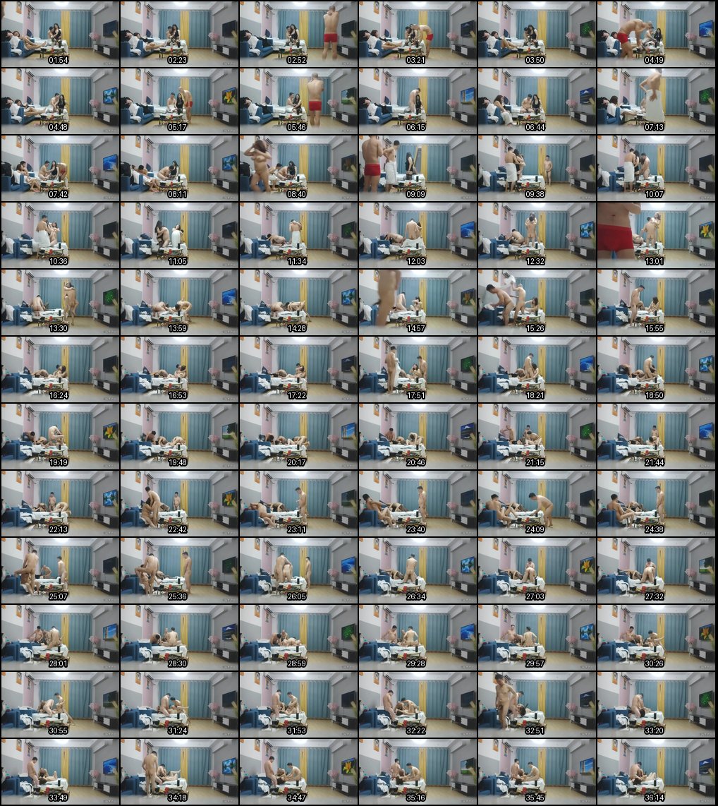 两对夫妻邀单男5P狂欢：真实换妻现场淫乱曝光