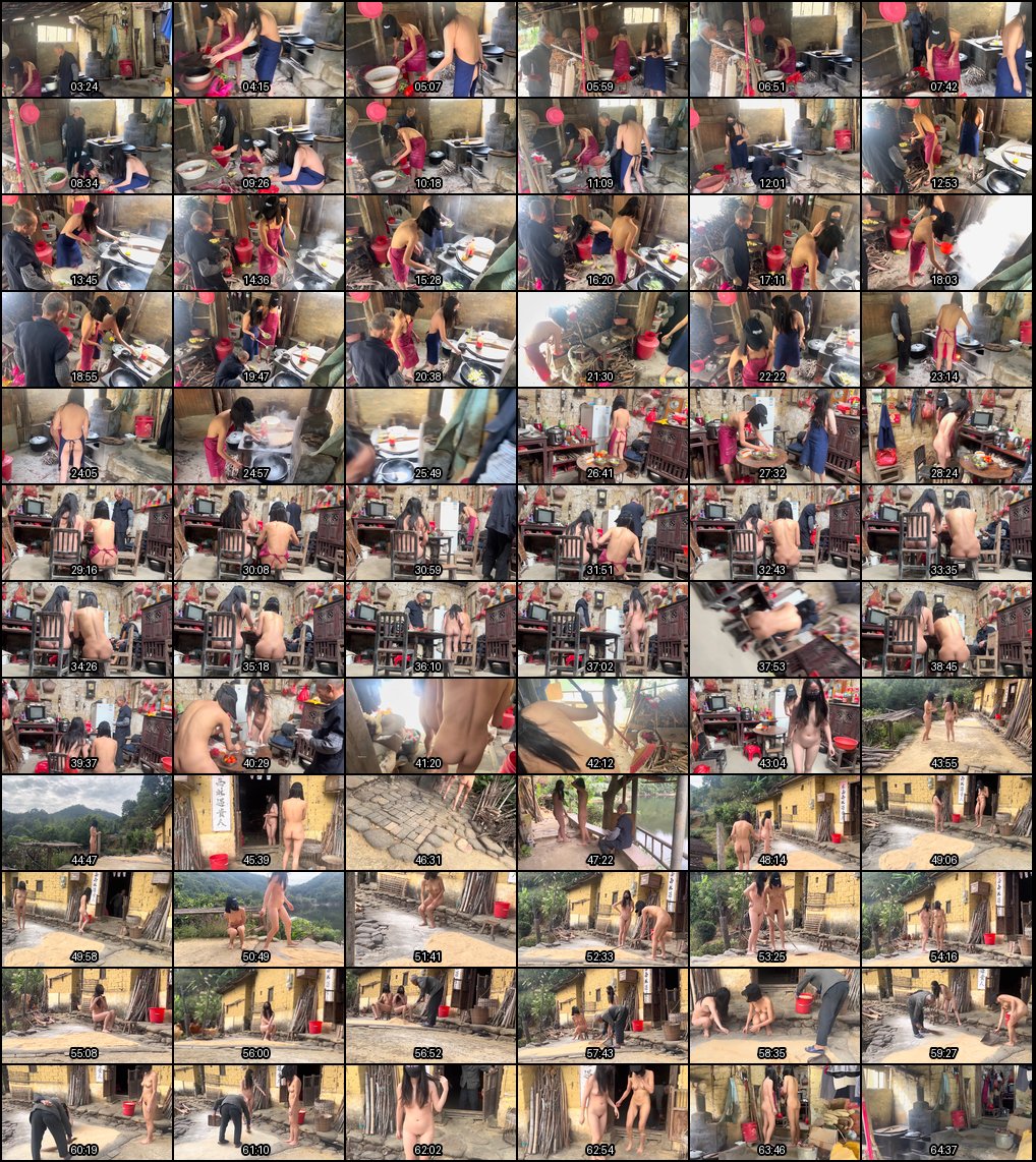 闺蜜姐妹花全裸露出！淫妻母狗联手乡下帮大爷做饭送温暖