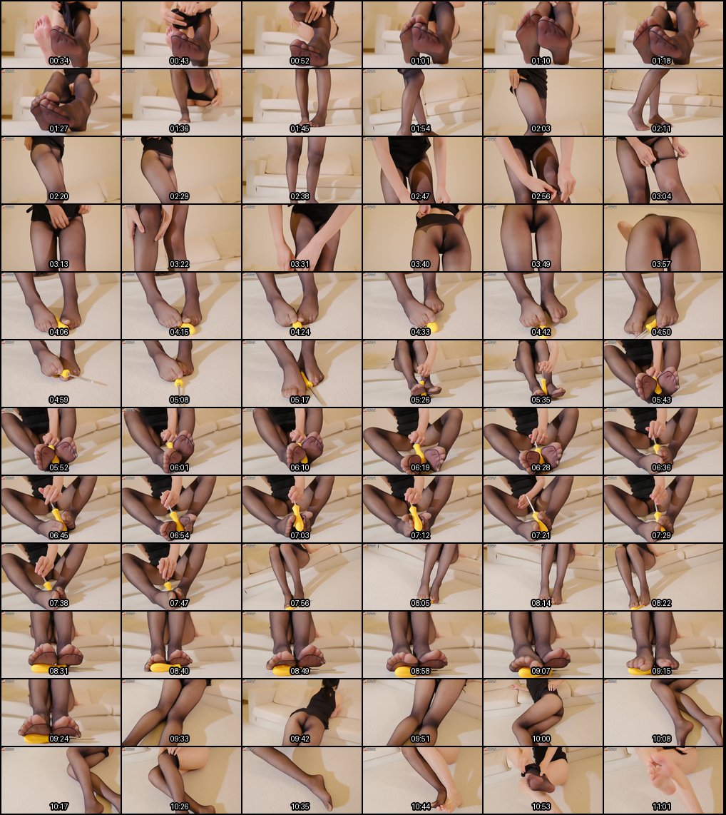 樱流脚模超薄黑丝裸足诱惑，模拟足交VIP独享