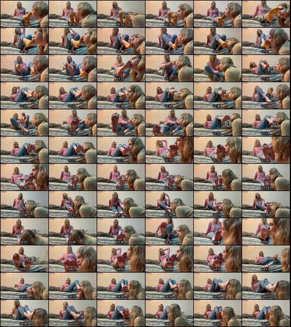 欧美女同丝袜足部诱惑：激情舔脚缠绵