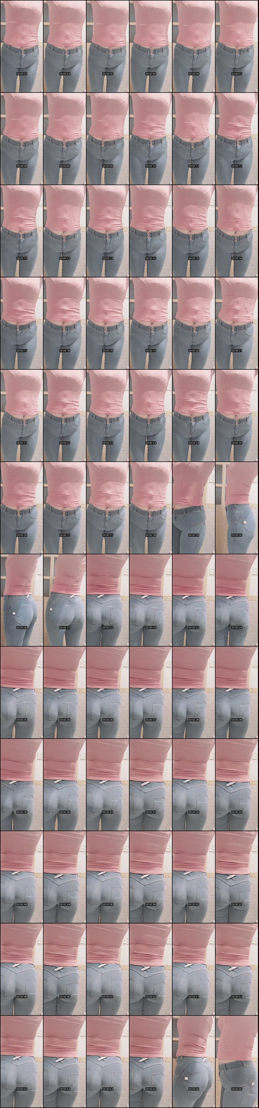 巨乳美女瑜伽裤紧裹肥臀 牛仔裤骆驼趾扭腰诱惑 私人合集超撩人