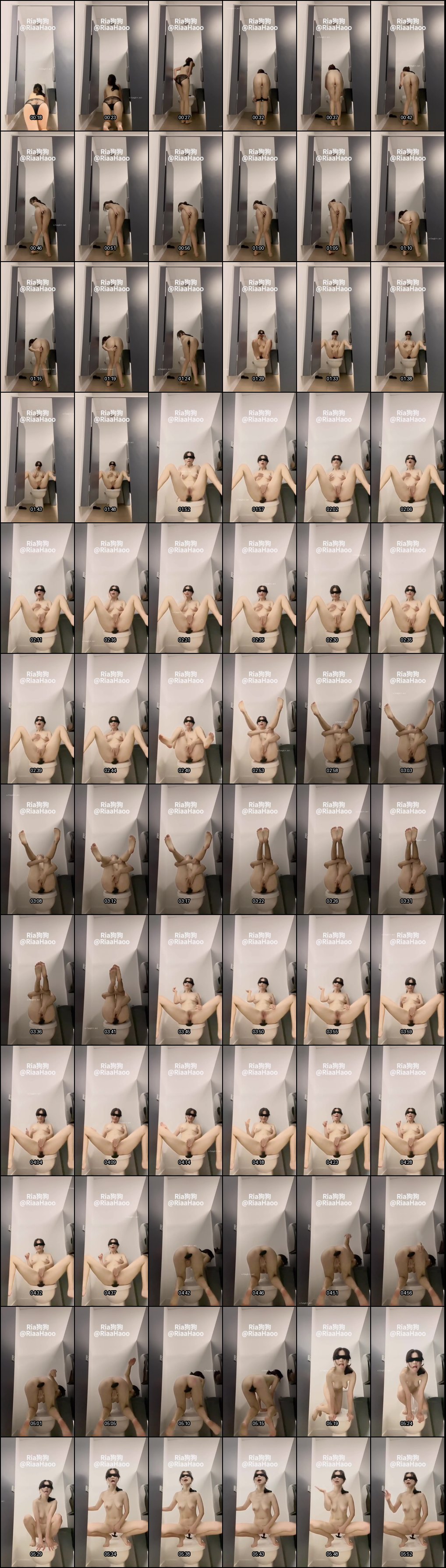 Ria狗狗福利姬户外自拍：大胆露出舔马桶高跟鞋插入