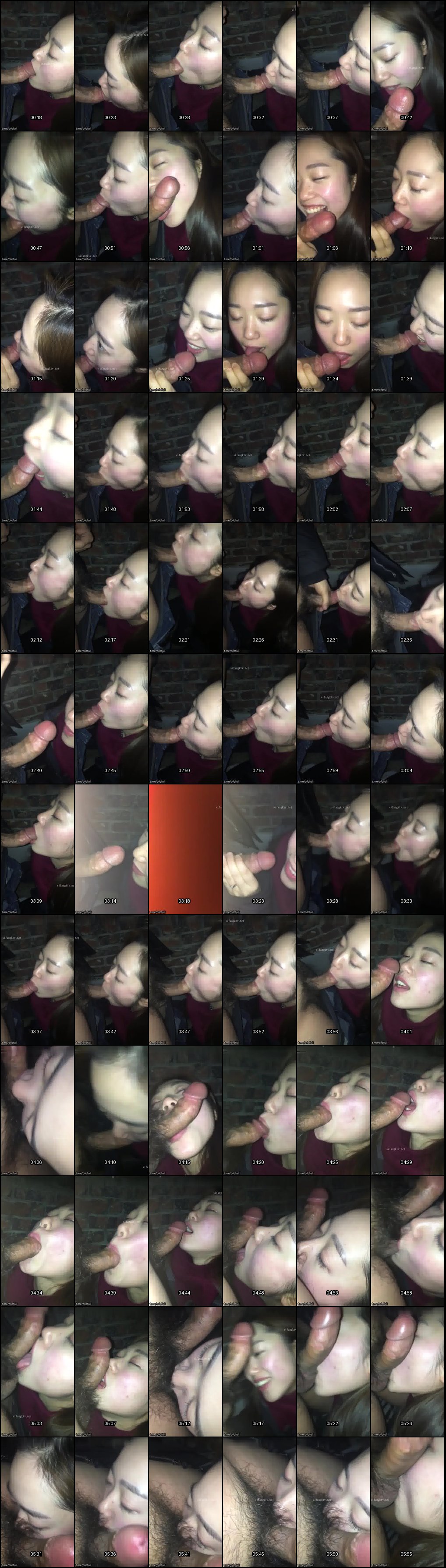 大巴最后一排情侣自拍户外口爆！超骚妹子认真吃鸡巴还合影，随时随地泻火