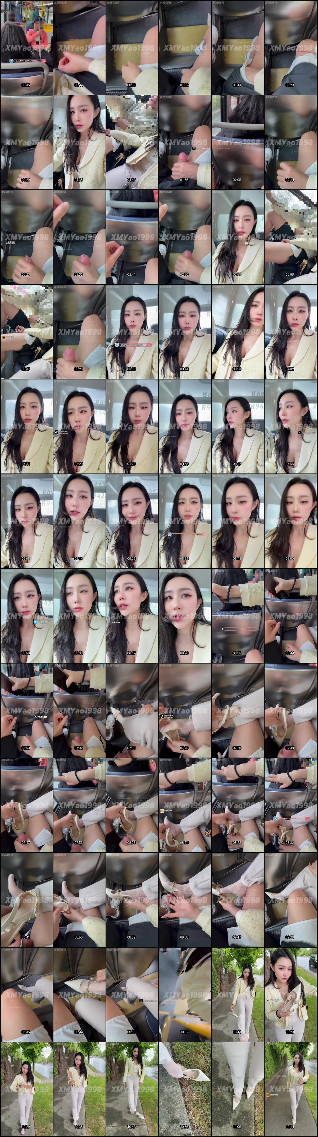 公交车极限露出！汐梦瑶眼皮底下打飞机射高跟鞋，女生闻精味频频回头