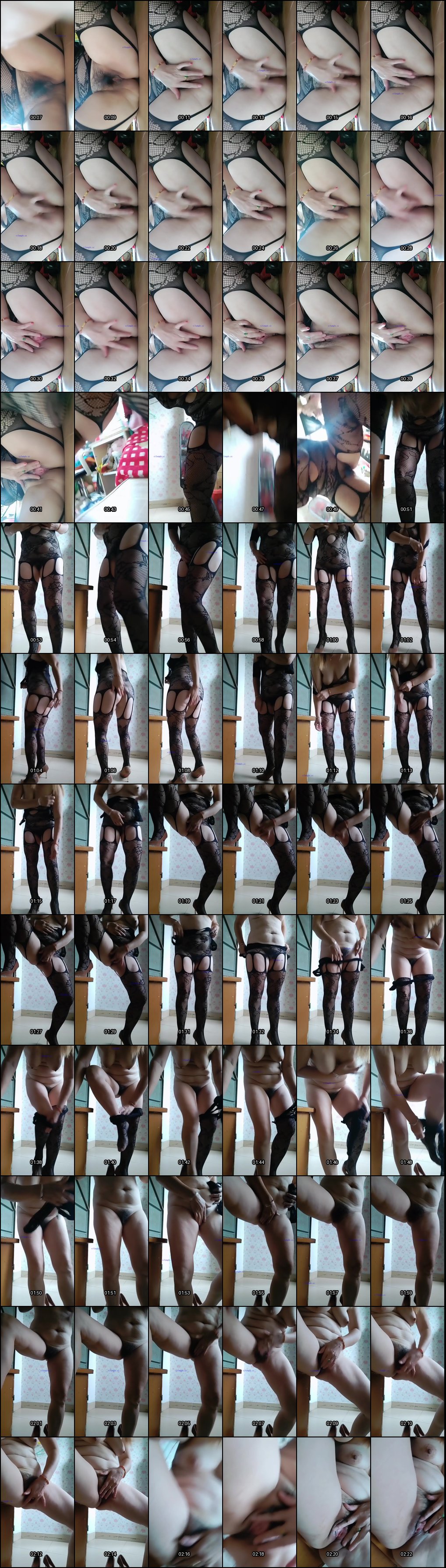 坦克熟女海浪自慰诱惑：阿姨蹲姿展示黑肥骚穴，紧身裤勾勒极品鲍鱼