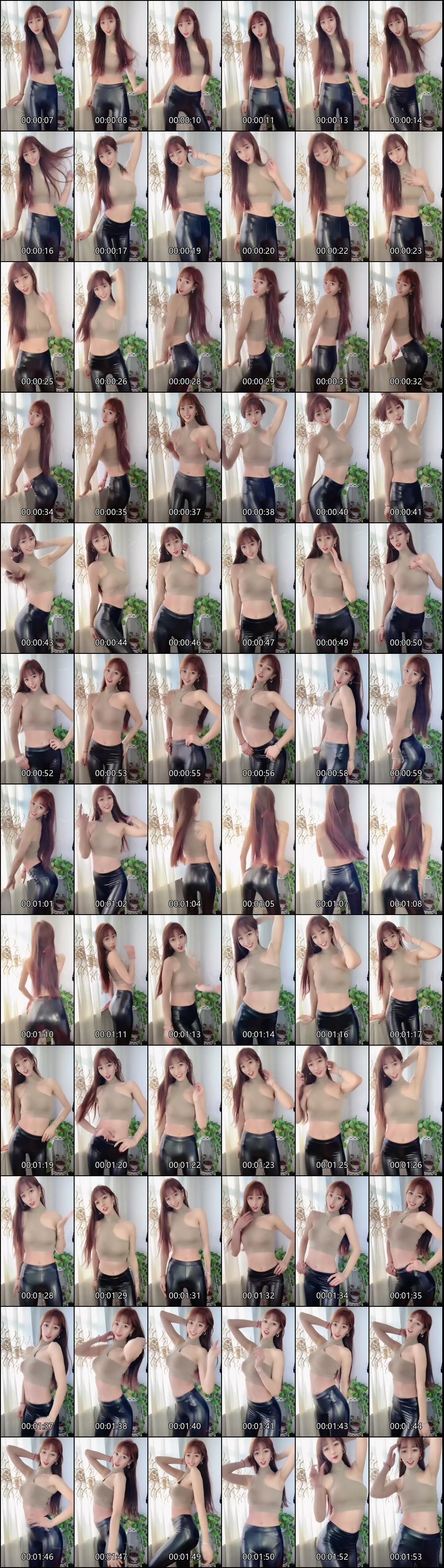 快手热舞_骨感美少女瑜伽裤与皮裤牛仔裤性感摇臀秀_6