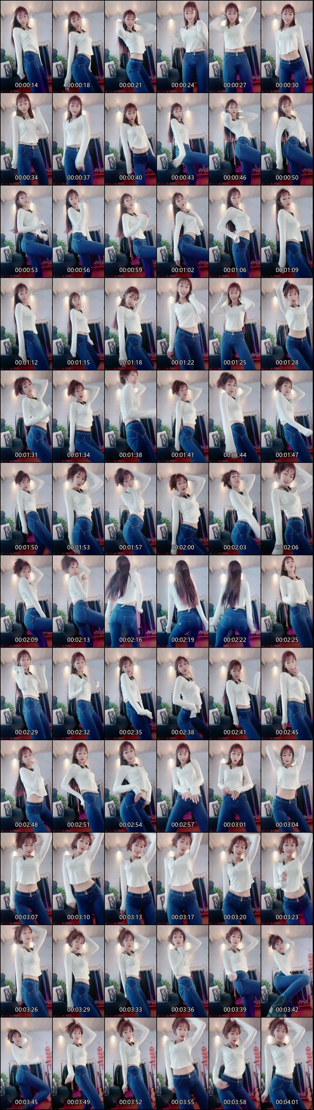 快手热门_骨感美少女瑜伽裤与皮裤牛仔裤摇臀热舞_1