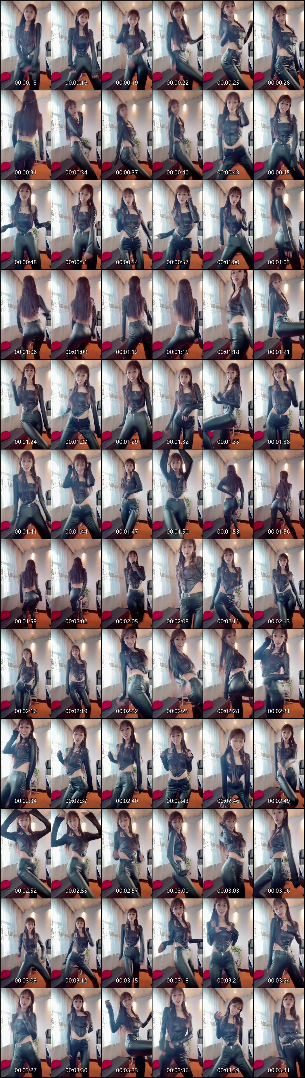 快手热舞_骨感美少女瑜伽裤与皮裤牛仔裤性感摇臀秀_11