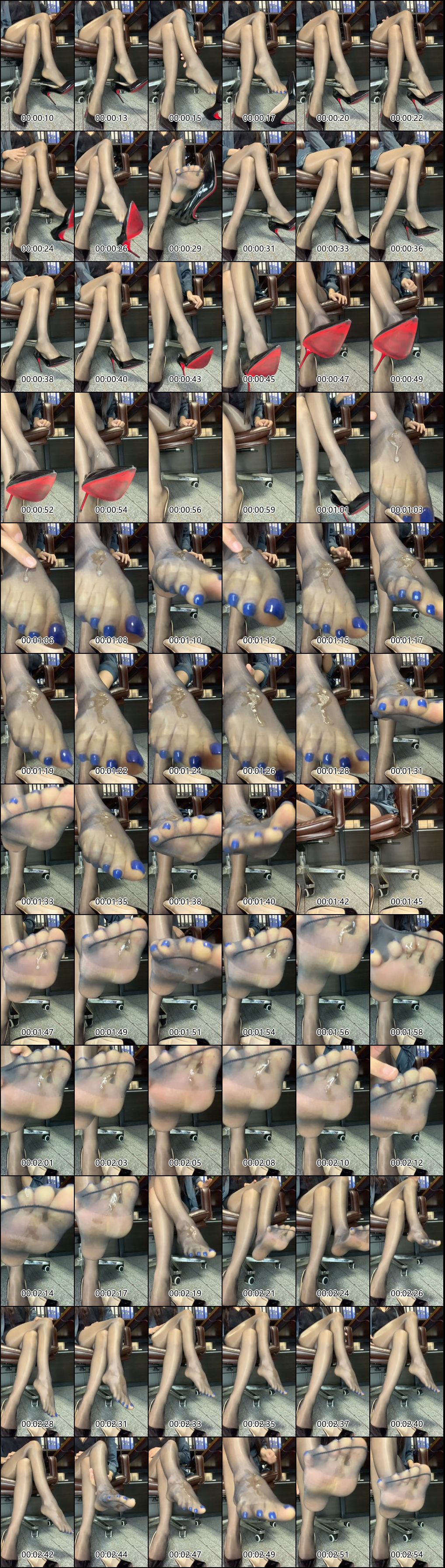 黑丝美腿与足交魅力的完美结合易直播主播office星月合集_15