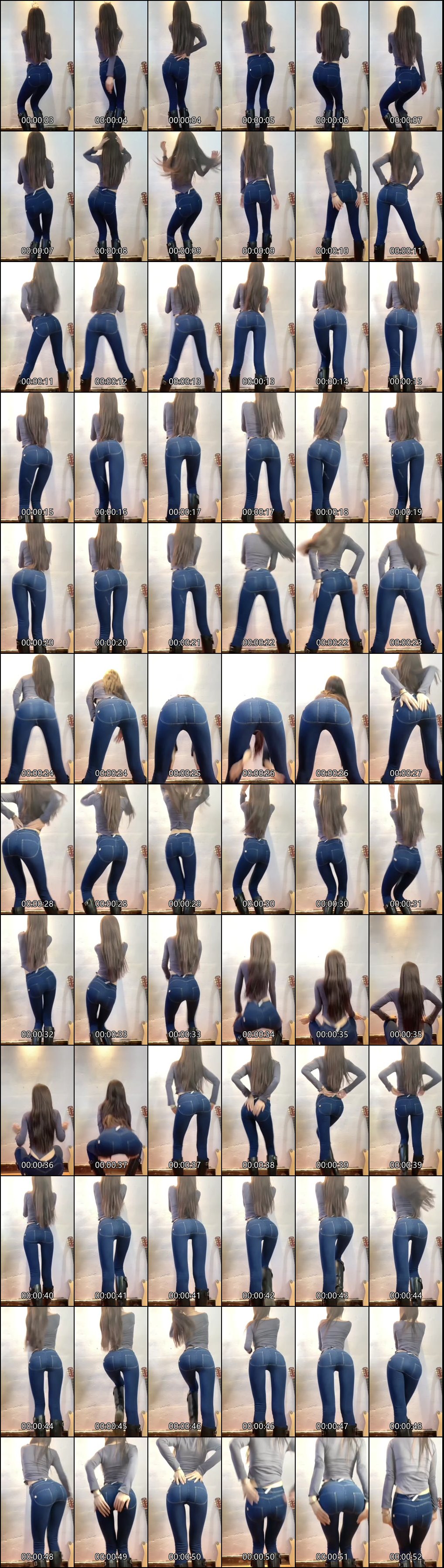 快手热舞_骨感美少女瑜伽裤与皮裤牛仔裤摇臀魅力秀_2