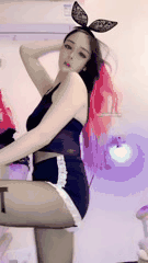 桃宝大尺度私拍福利黑丝短裤连体衣透视秀身材_4