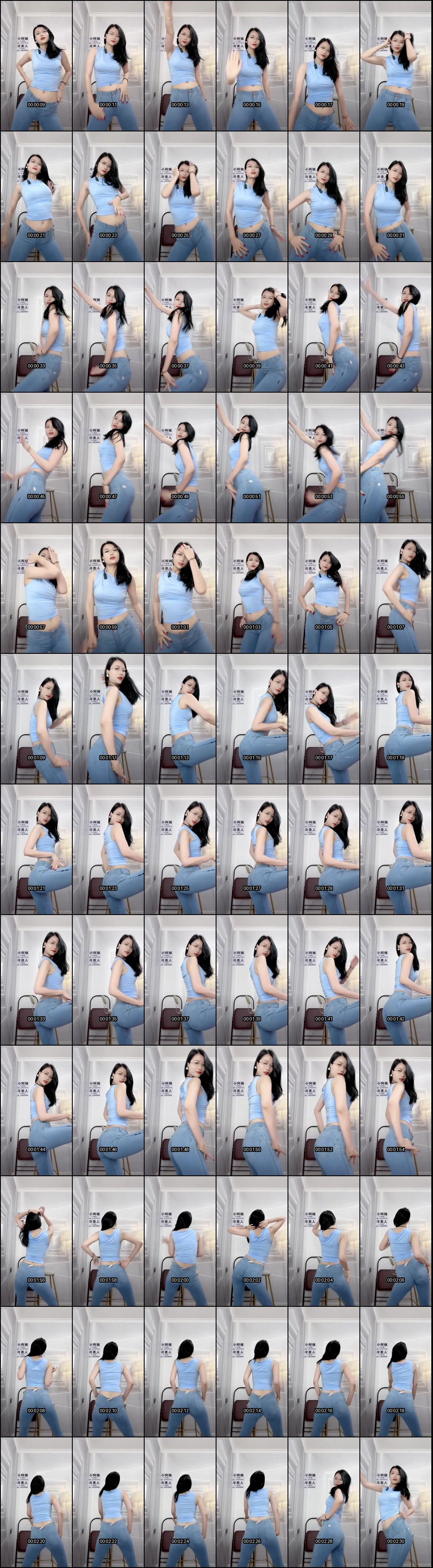 冷艳熟女御姐瑜伽裤一字马摇臀扭腰_牛仔裤热舞撩拨心痒难耐