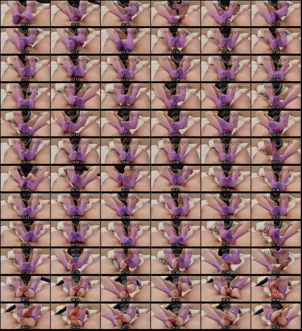 牛奶姐姐御姐魅惑_白紫渐变丝袜足交诱人合集_129V_40G