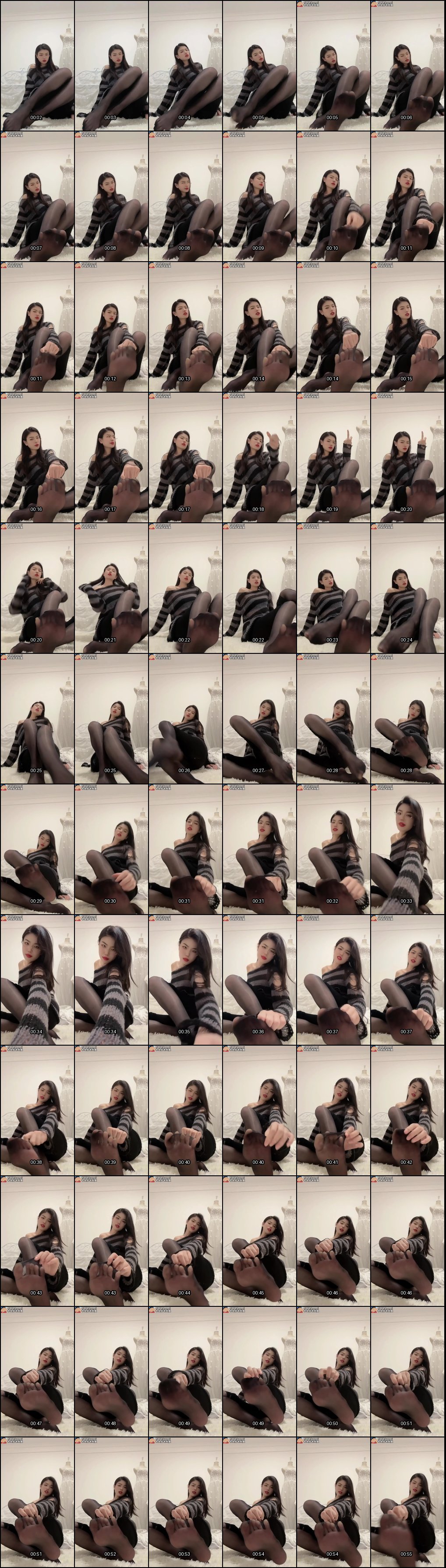 懒床崽崽的丝袜美足秀，中指挑逗定制抖音单人视频