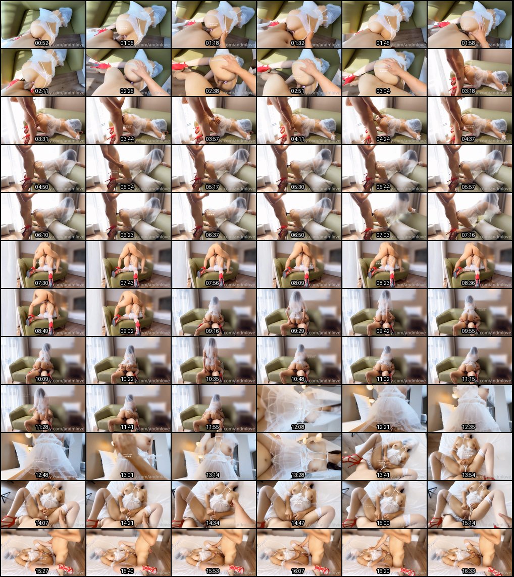 内地网红母畜白色婚纱情趣诱惑：极致魅惑表演