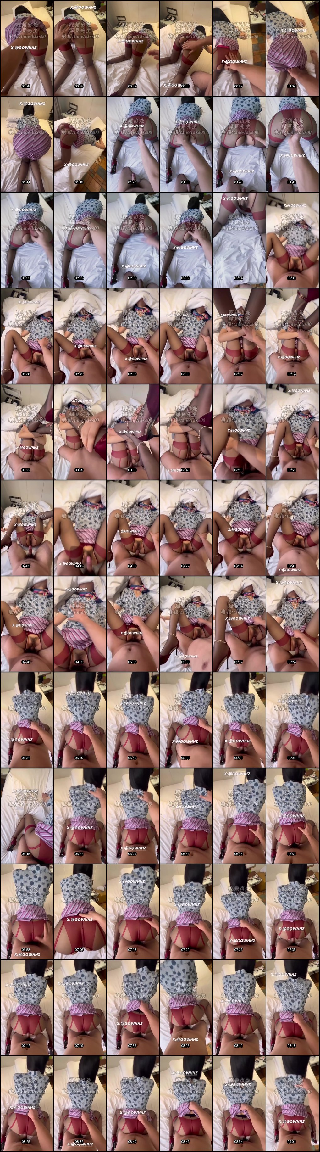 过气网黄HZ黑丝撅臀诱惑：条纹裙下红内裤等待插入