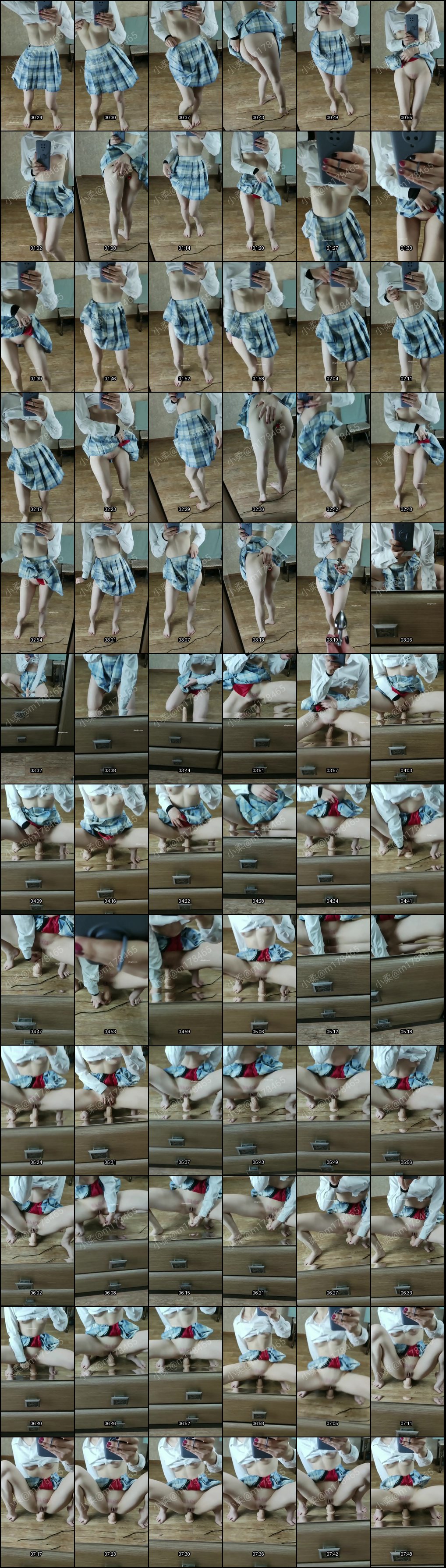 小柔JK白丝肉丝自慰诱惑：肛塞乳夹高潮玩法_1