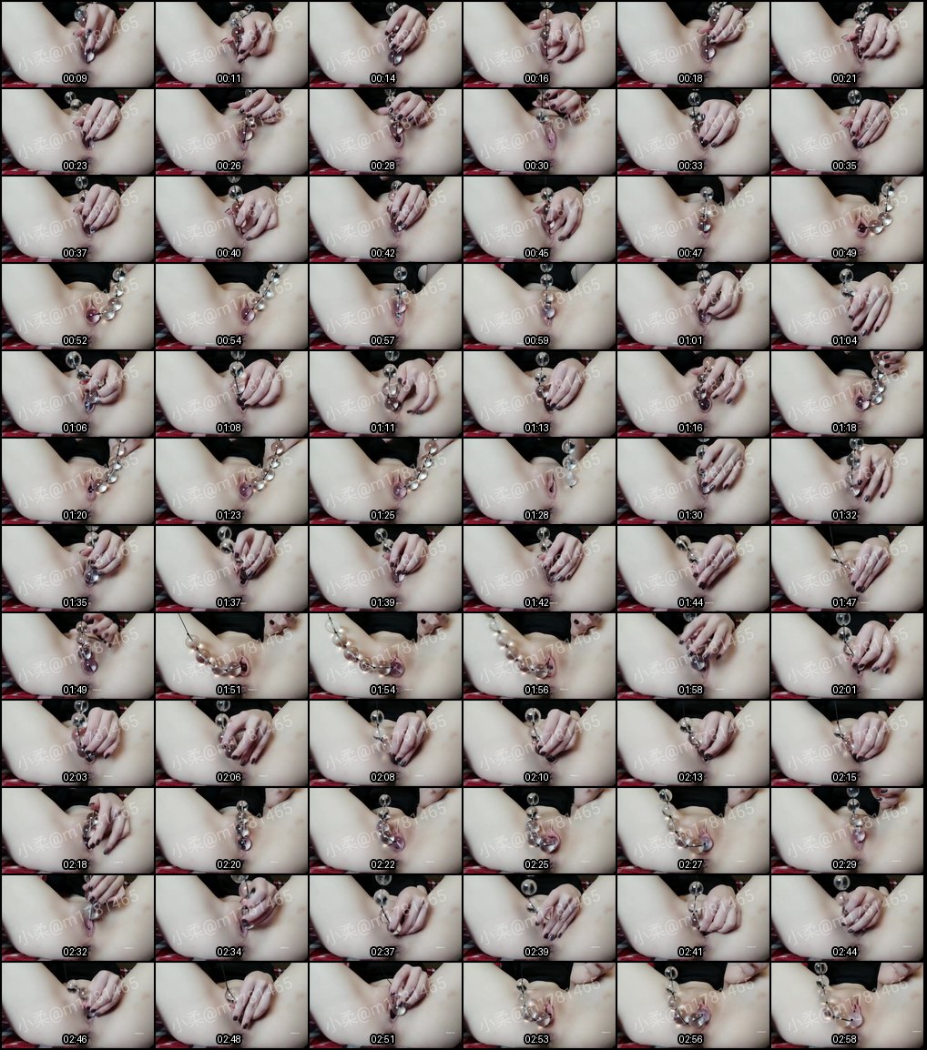 小柔JK黑丝拉珠自慰，诱人制服极致高潮