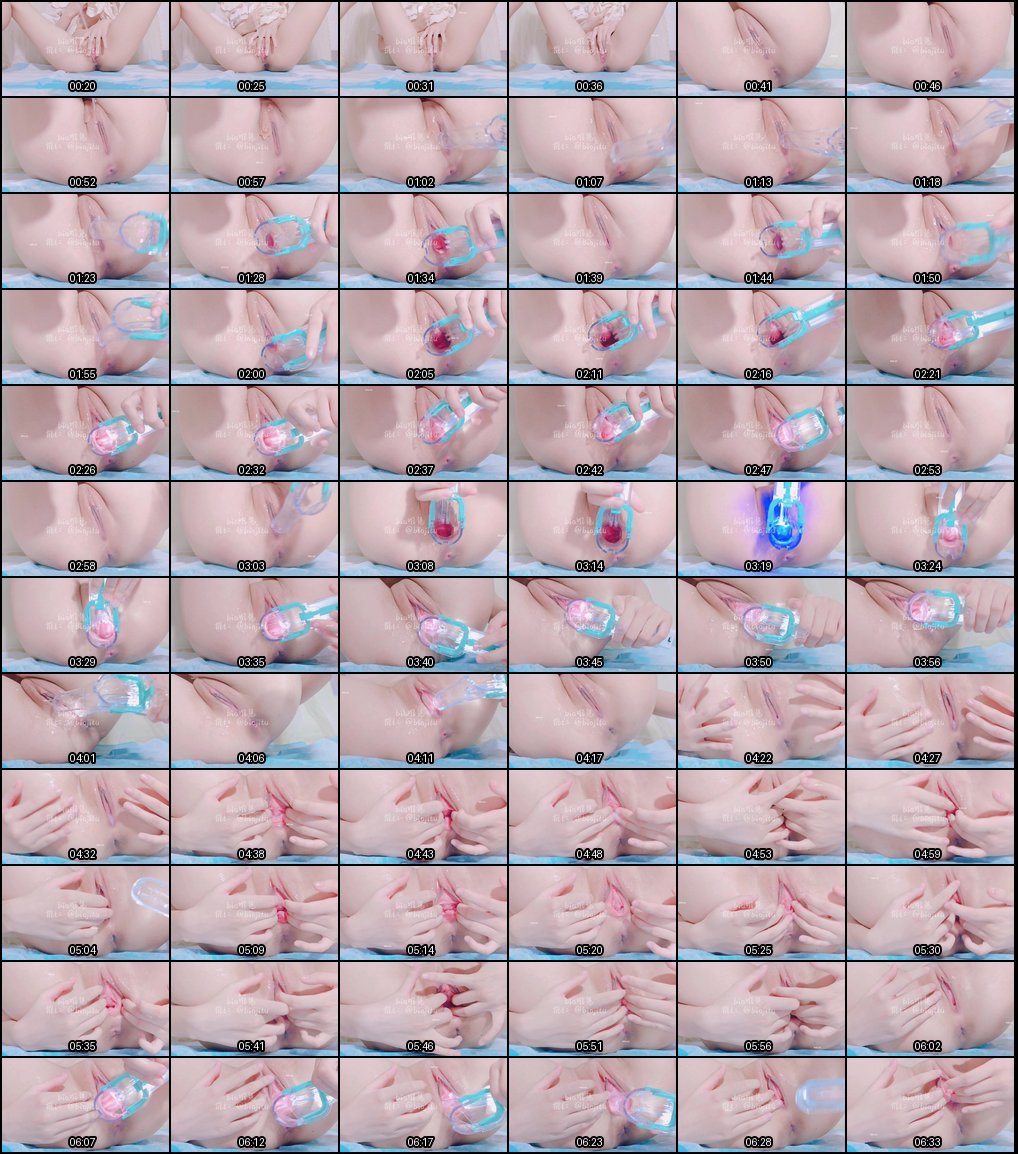 软甜糯米糍Bia叽兔白丝自慰：玩转肛塞与扩阴器诱惑