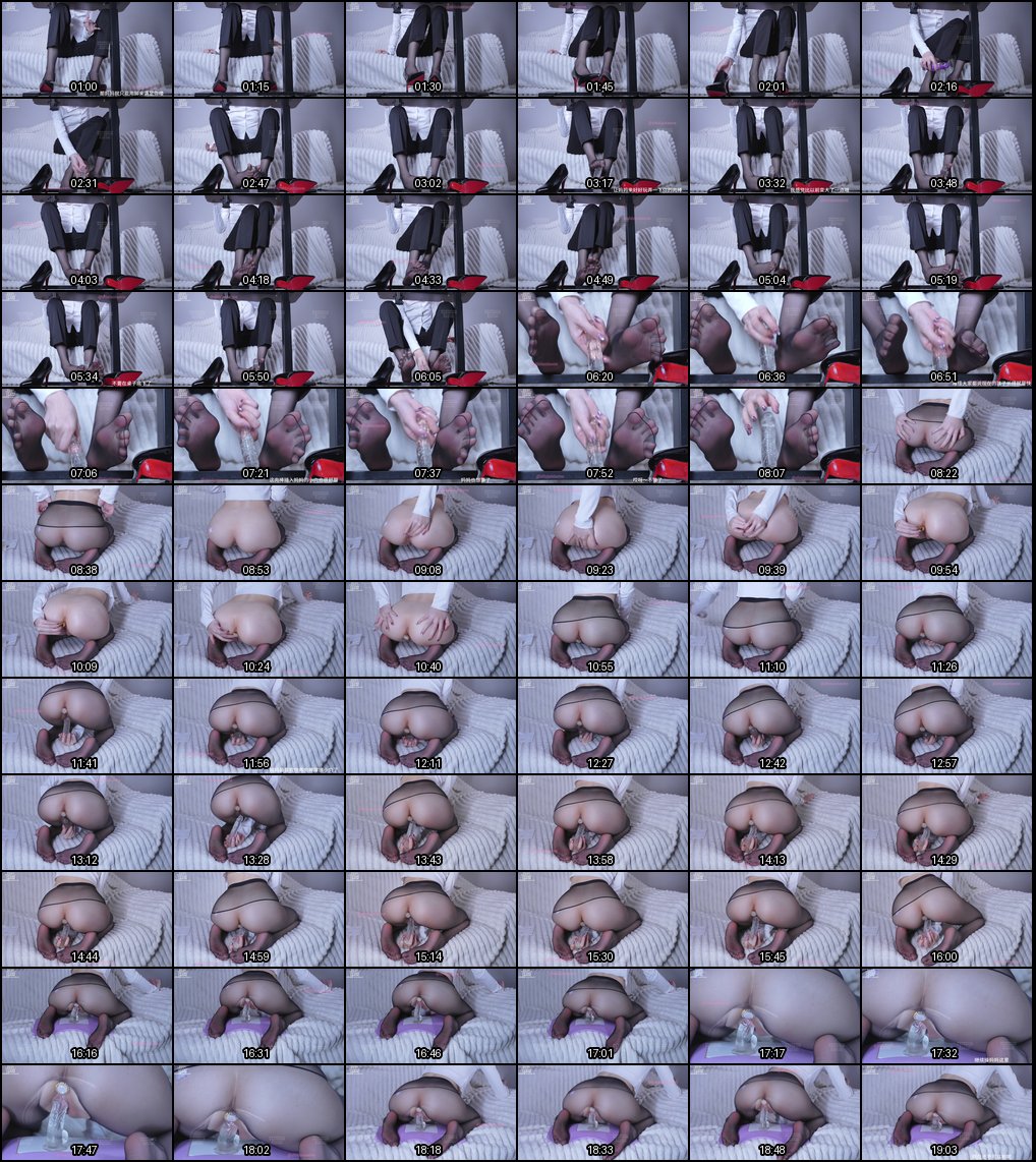 小桃黑丝高跟诱惑：4K红底鞋裤里丝肛塞自插水晶棒高潮