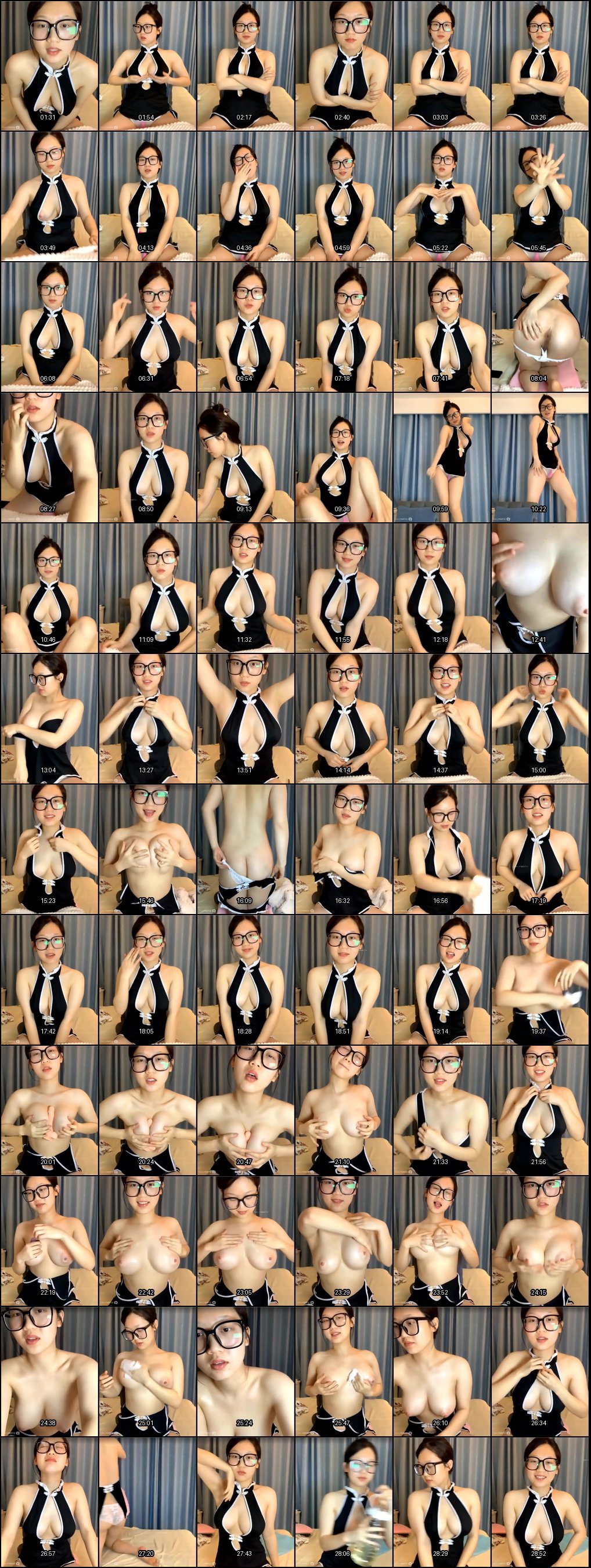 巨乳眼镜反差婊主播Cassie外网直播自慰秀，国内美女放荡表演