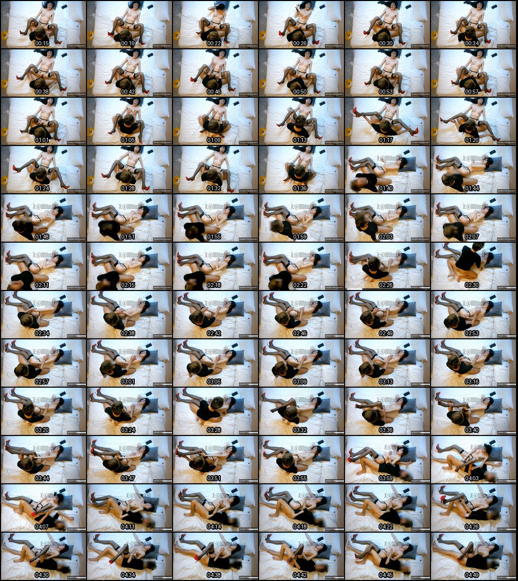 酒店偷拍上帝视角：极品黑丝高跟美女诱惑