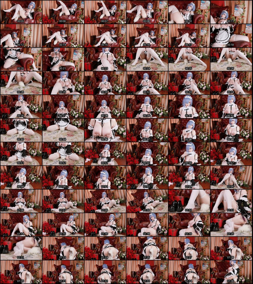 阿雪雪Cosplay蕾姆白丝福利姬诱惑