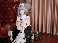 阿雪雪Cosplay蕾姆白丝福利姬诱惑VIP专享
