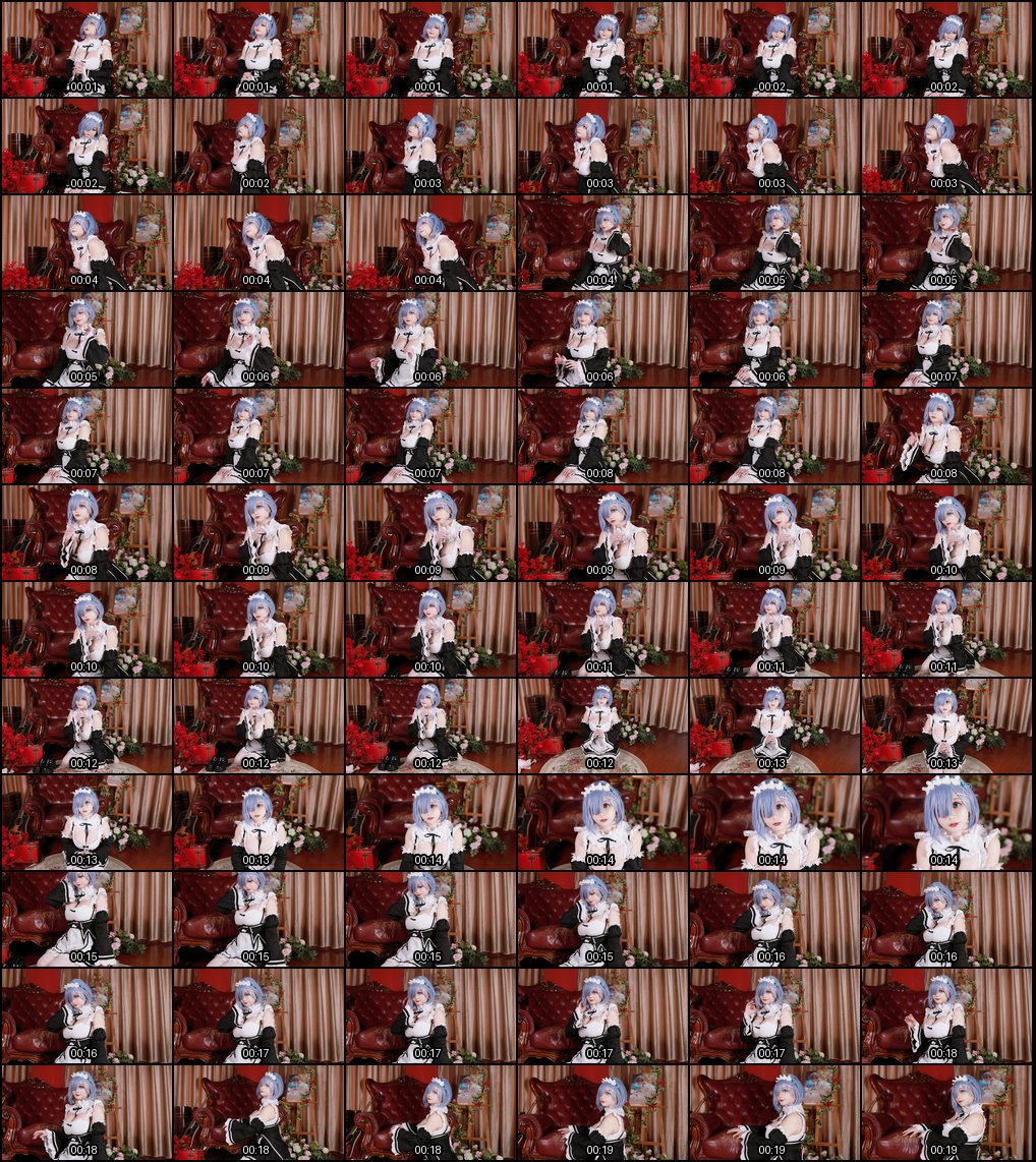 阿雪雪Cosplay蕾姆白丝福利姬诱惑VIP专享